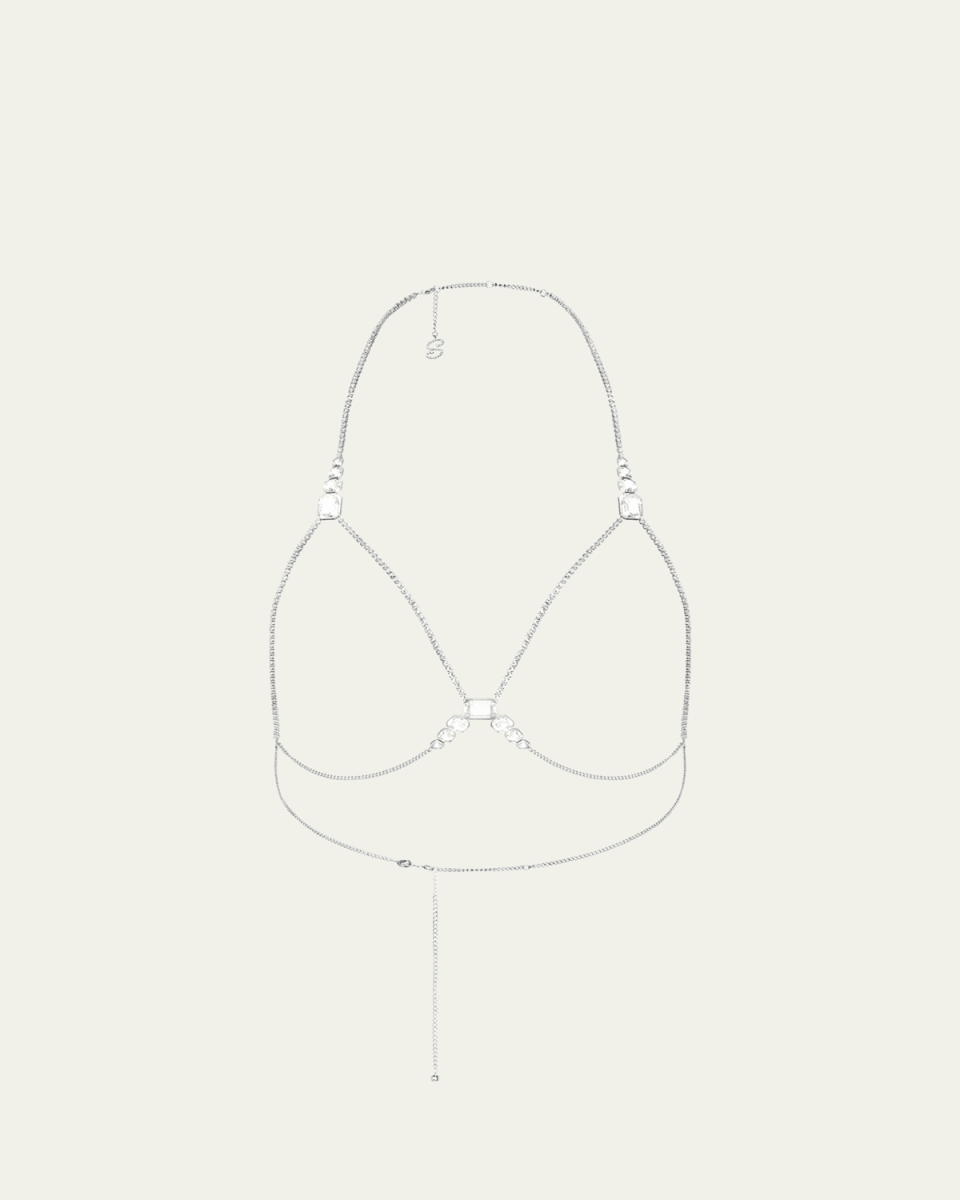 x SKIMS Open-Cup Crystal Bra Chain